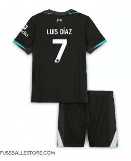 Günstige Liverpool Luis Diaz #7 Auswärts Trikotsatzt Kinder 2024-25 Kurzarm (+ Kurze Hosen)